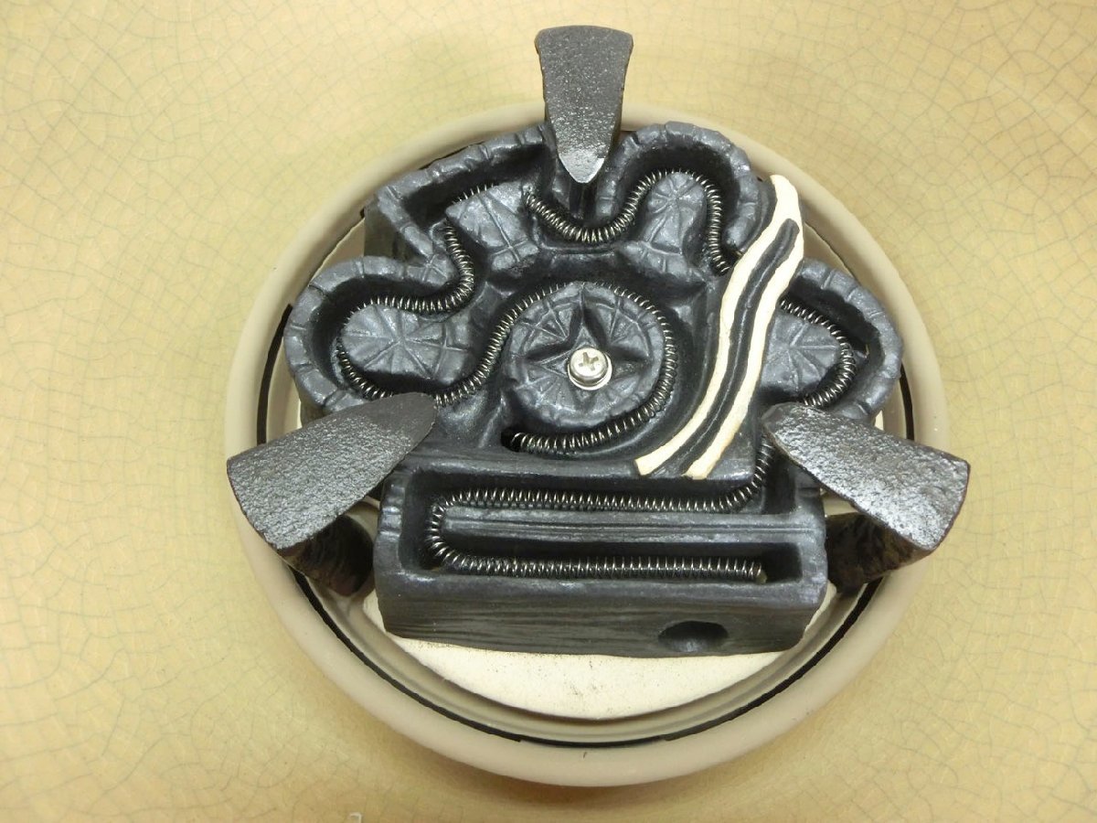 O-1484】元祖 野々田 風炉型電熱器 さつま枇杷色 茶道具 昭和 レトロ