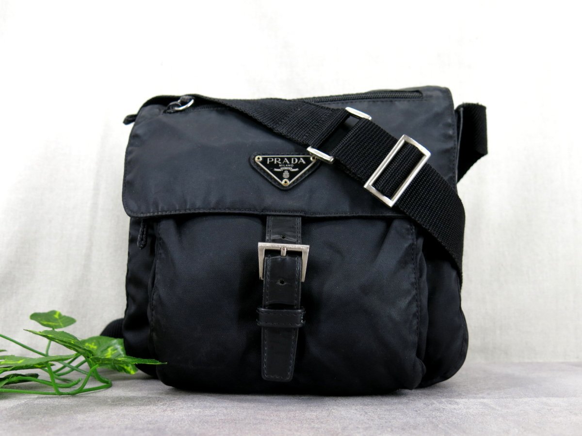 ○PRADA プラダ○ポコノ ナイロン カーフ レザー 本革○ショルダー 