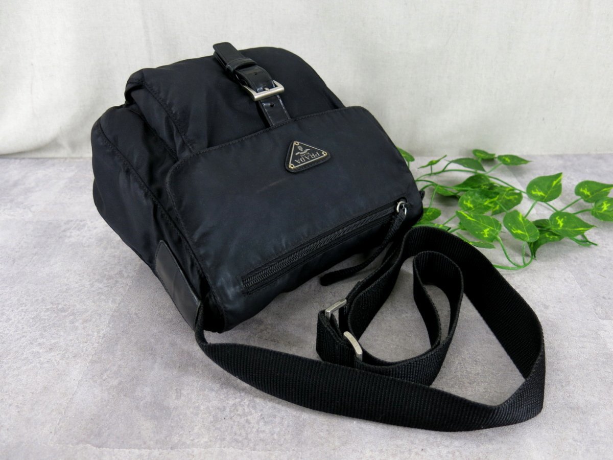 ○PRADA プラダ○ポコノ ナイロン カーフ レザー 本革○ショルダー 