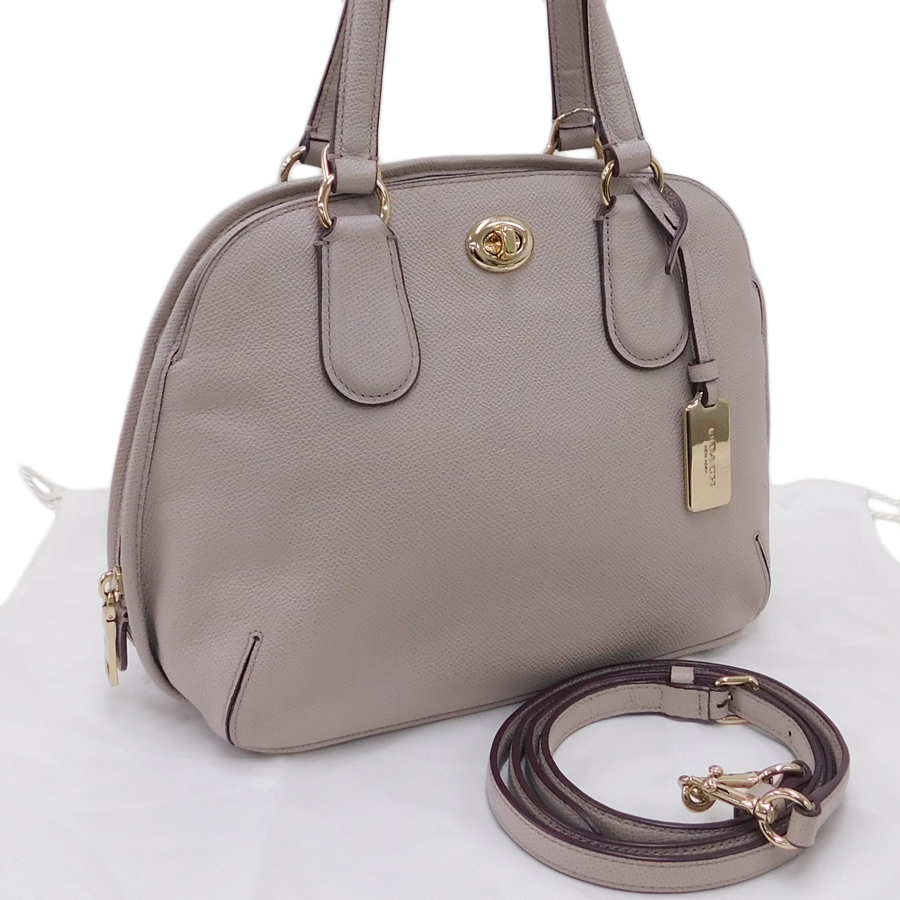 1円 ■ 美品 コーチ 2wayバッグ 34940 グレージュ系 レザー ペプルドレザー 手持ち 肩掛け COACH ■ Bgg COACH コーチ 1円 B181本物保証 新作，HOT ショルダー