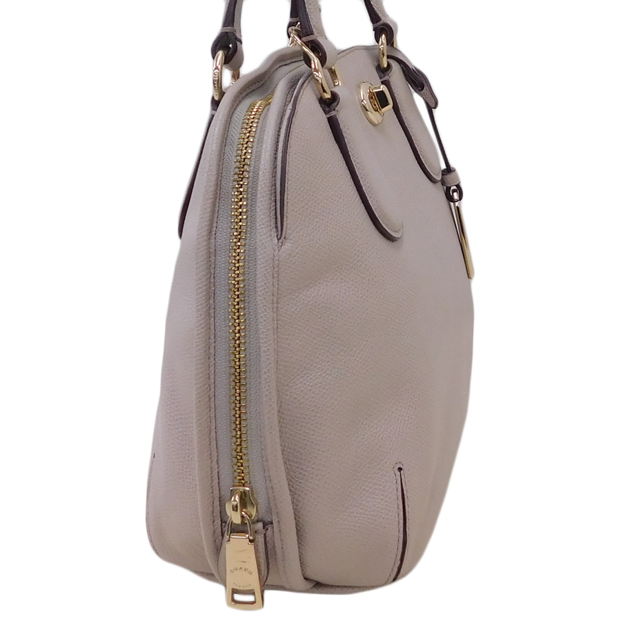 1円 ■ 美品 コーチ 2wayバッグ 34940 グレージュ系 レザー ペプルドレザー 手持ち 肩掛け COACH ■ Bgg COACH コーチ 1円 B181本物保証 新作，HOT ショルダー