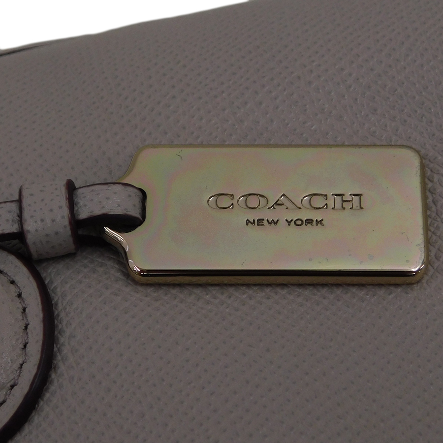 1円 ■ 美品 コーチ 2wayバッグ 34940 グレージュ系 レザー ペプルドレザー 手持ち 肩掛け COACH ■ Bgg COACH コーチ 1円 B181本物保証 新作，HOT ショルダー