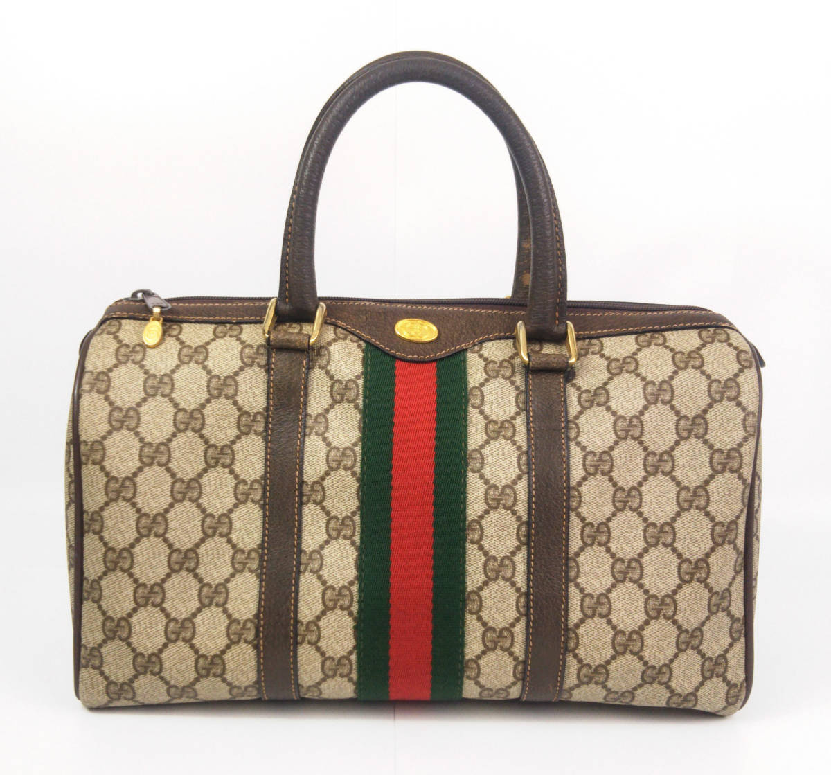 シェリーライン GG柄 GUCCI 大型ボストンバッグ ネイビー セカンド