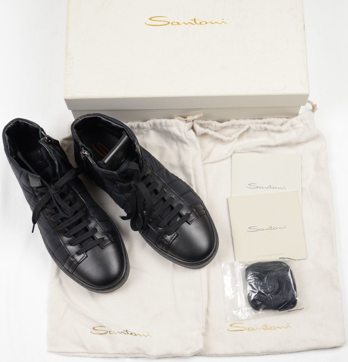 ○定価81400円Santoniサントーニメンズハイカットスニーカー(5.5(24.5 