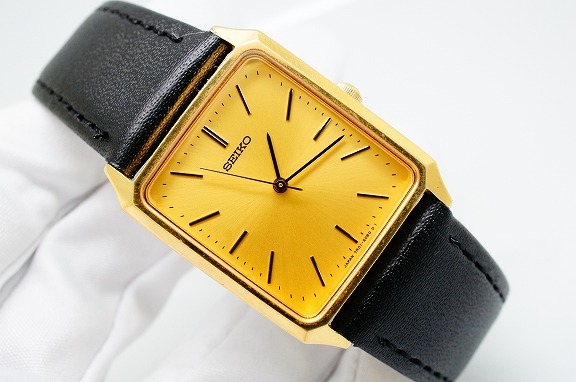 J36○作動良好 未使用ベルト SEIKO セイコー 金文字盤 