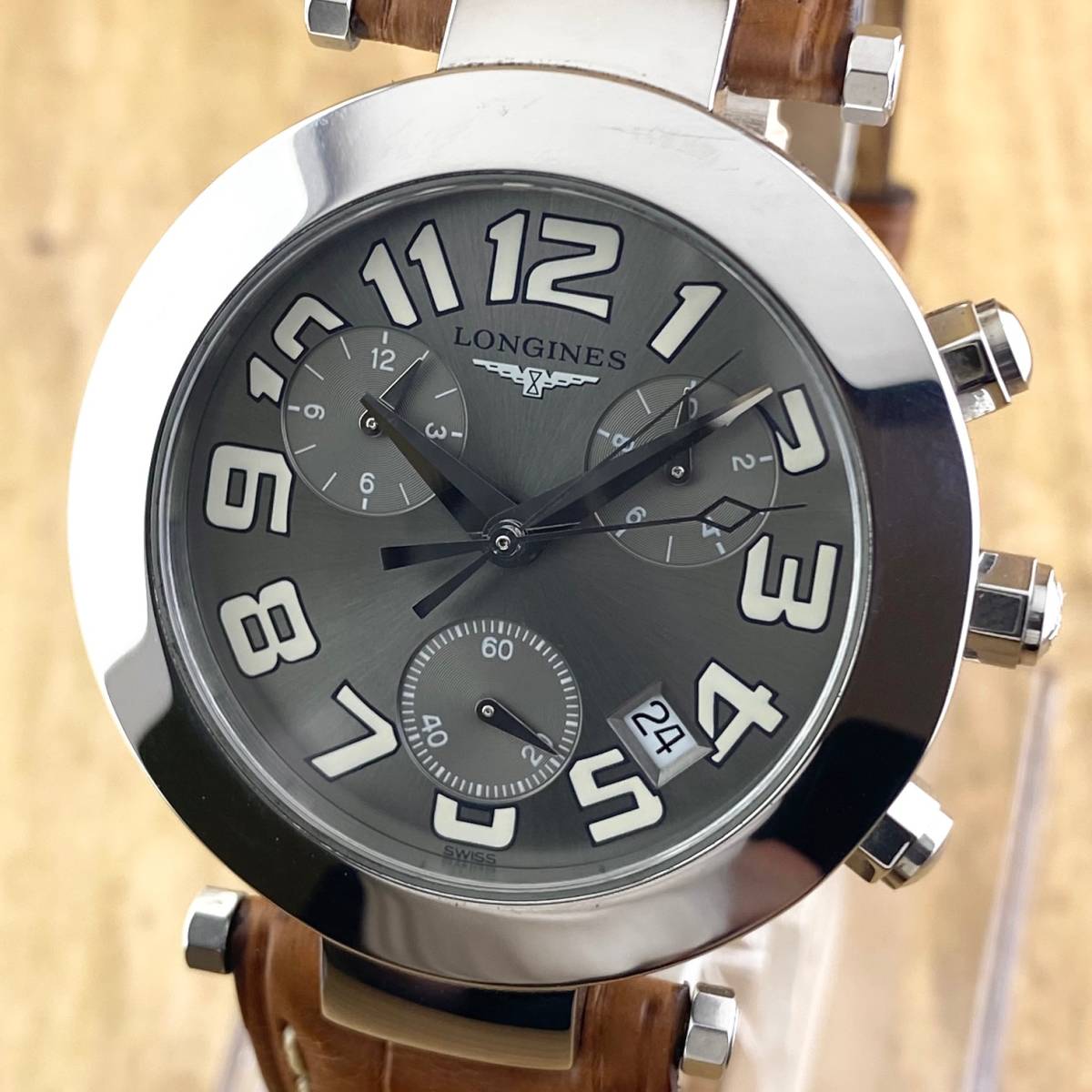 1円〜】LONGINES ロンジン 腕時計 メンズ クロノグラフ Dolcevita 