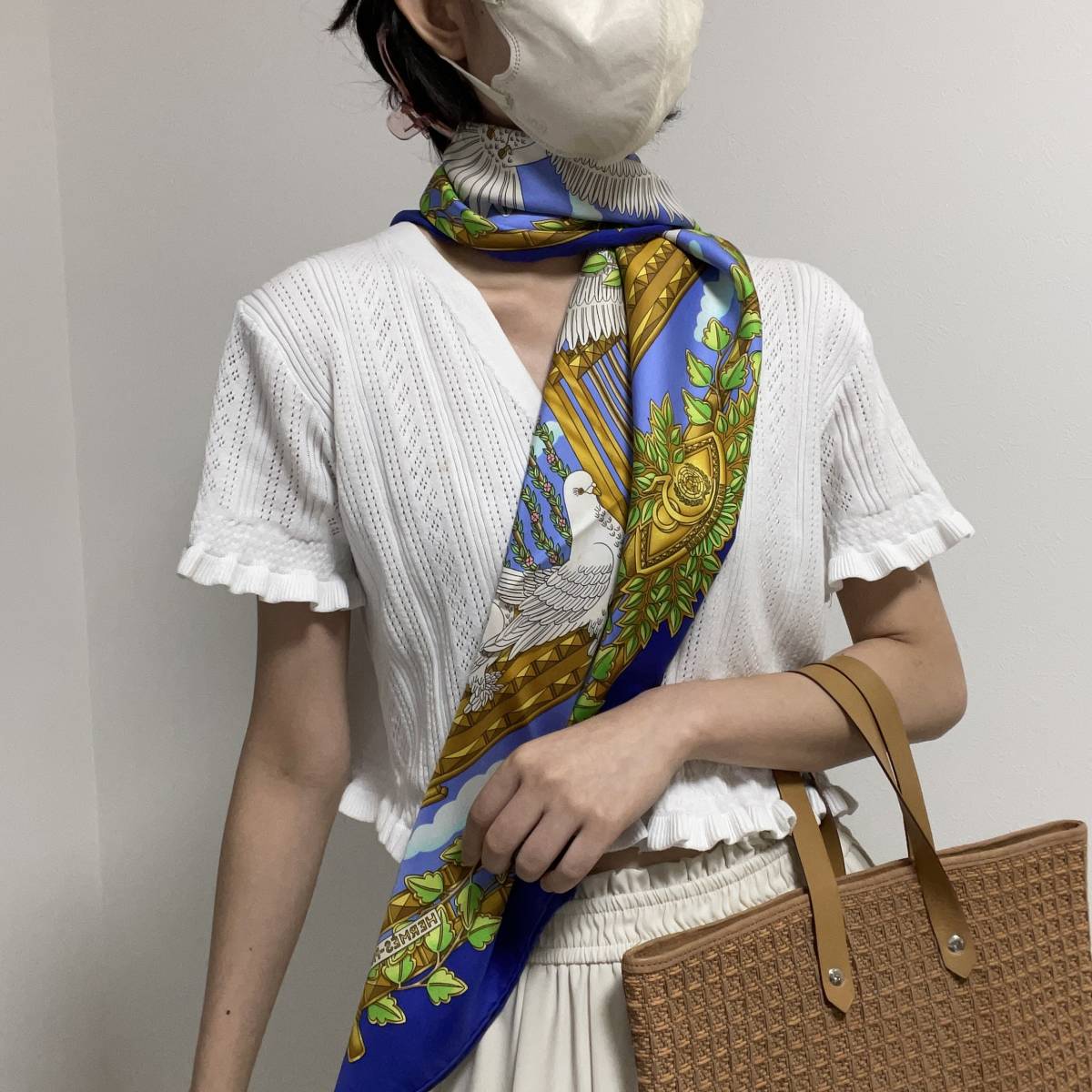 エルメス カレ90 シルクスカーフ 平和鳩 AM069(スカーフ)｜売買され