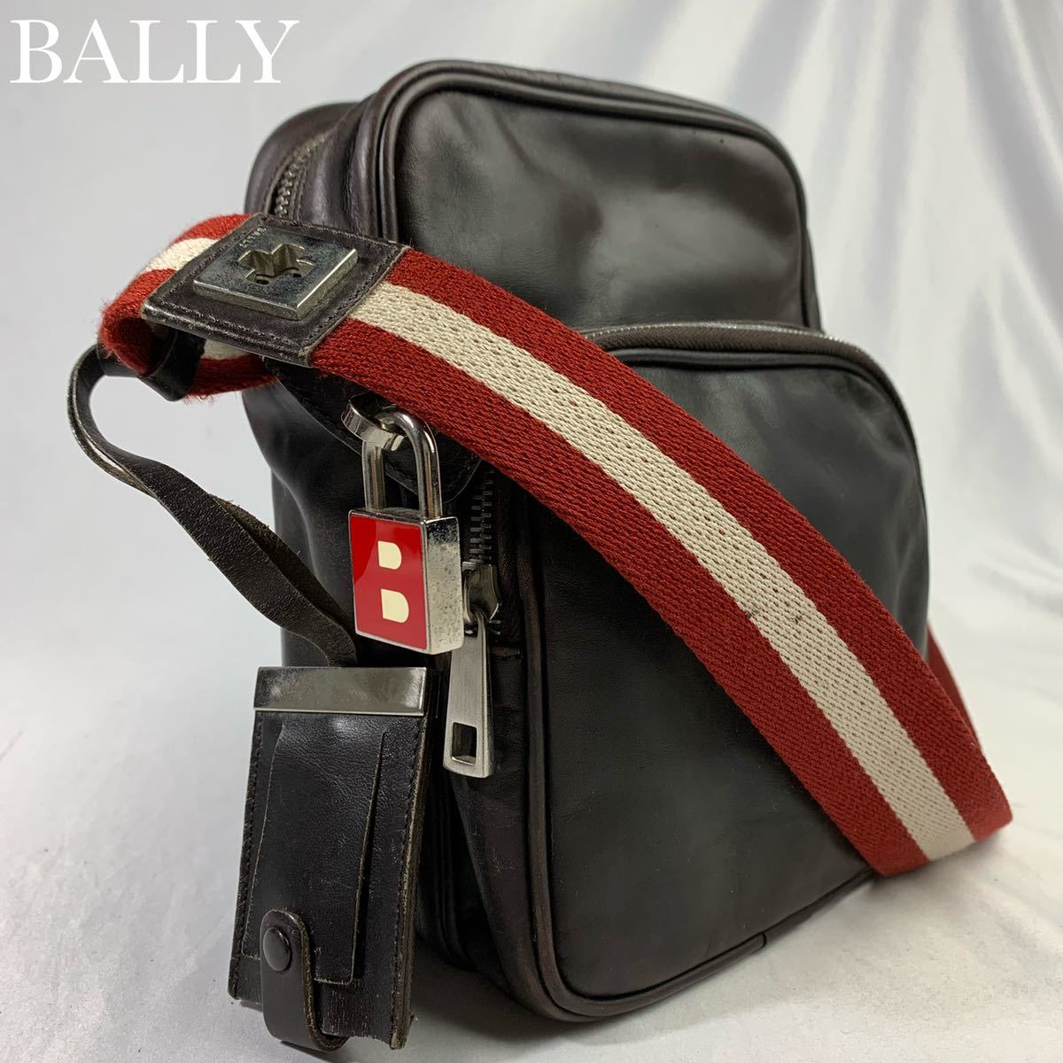 良品 トレインスポッティング ストライプ ライン BALLY バリー 鍵付き 