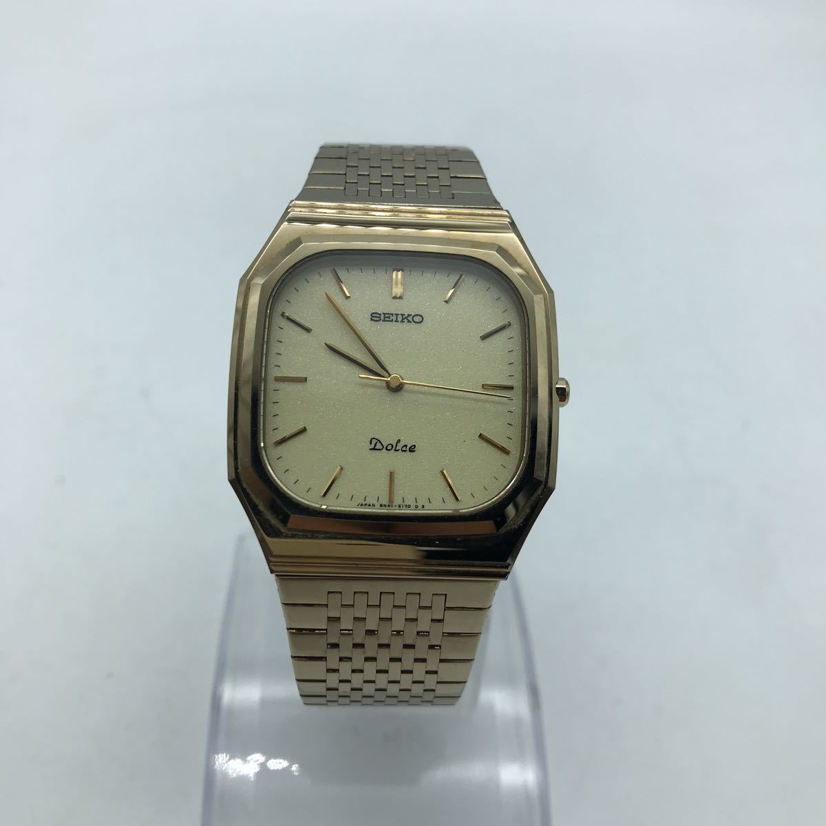 SEIKO/セイコー DOLCE QZ ドルチェ 8N41-5120 3針 ゴールド文字盤 