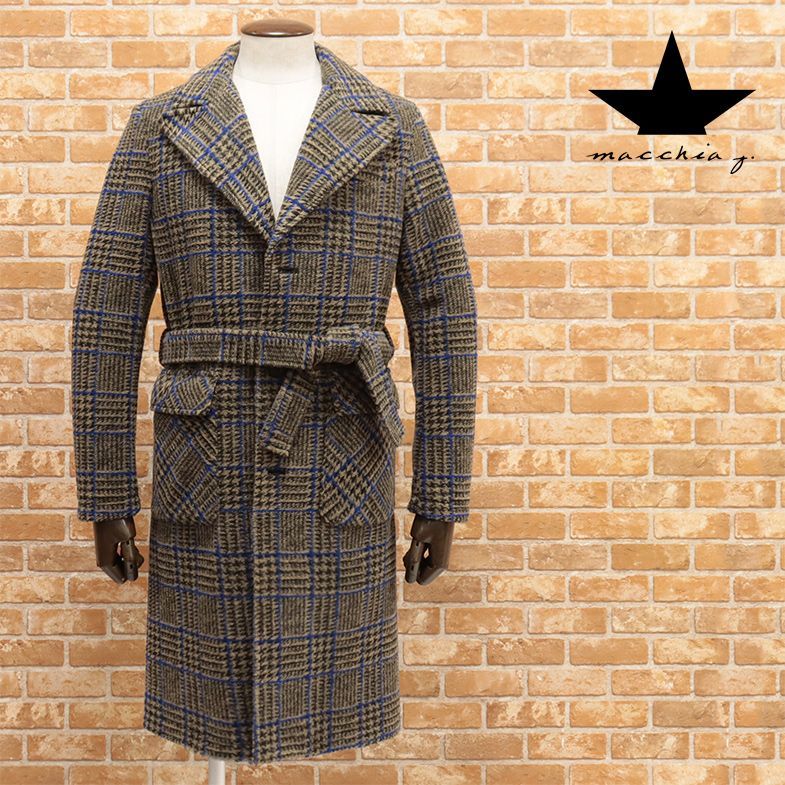 21AW/Macchia J./Lサイズ/ウール混 ベルト付き コート イタリア製 