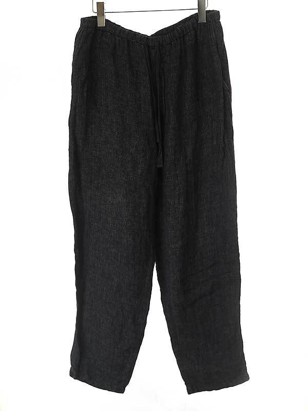 COMOLI コモリ 22SS リネンドローストリングパンツ ブラック サイズ:3