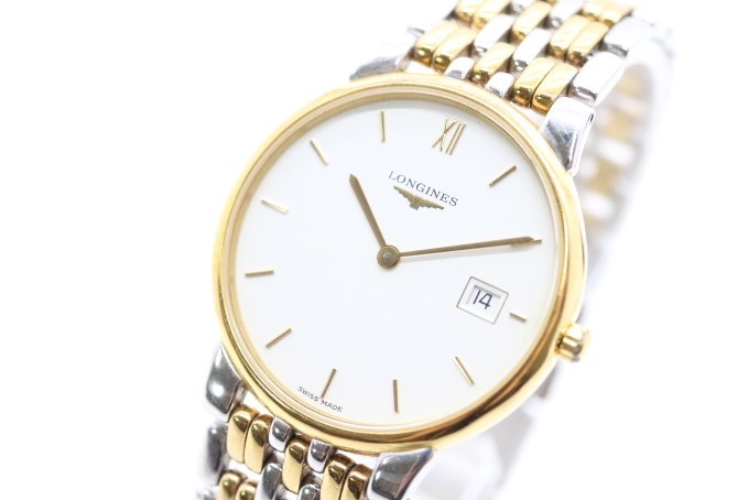 【2026，限定セール】 ト葛 LONGINES ロンジン グランドクラシック L5.632.3 クォーツ デイト ゴールド&times;白文字盤 メンズ 純正ベルト CE698EWH22(グランドクラシック)｜売買されたオークション情報、yahooの商品情報を グランドクラシック