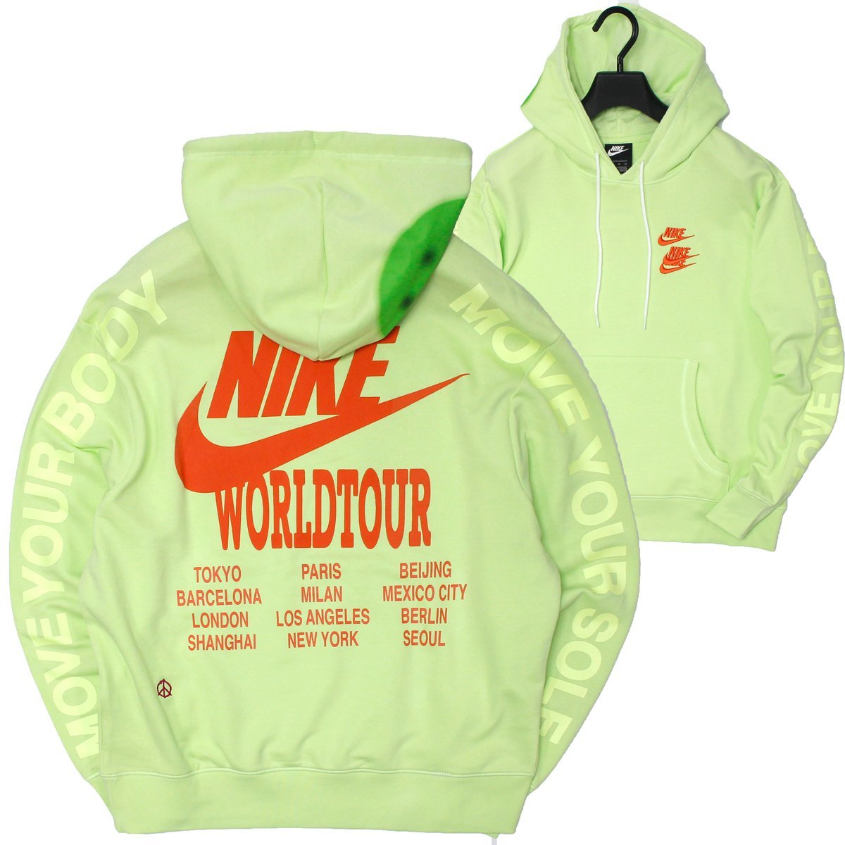 送料無料，正規品 NIKE ナイキ ワールドツアー スウェット パーカー XL プルオーバー フーディ メンズ スウッシュ ライトグリーン 刺繍 NS013(パーカ)｜売買されたオークション情報、yahooの商品情報をアーカイブ 男性用