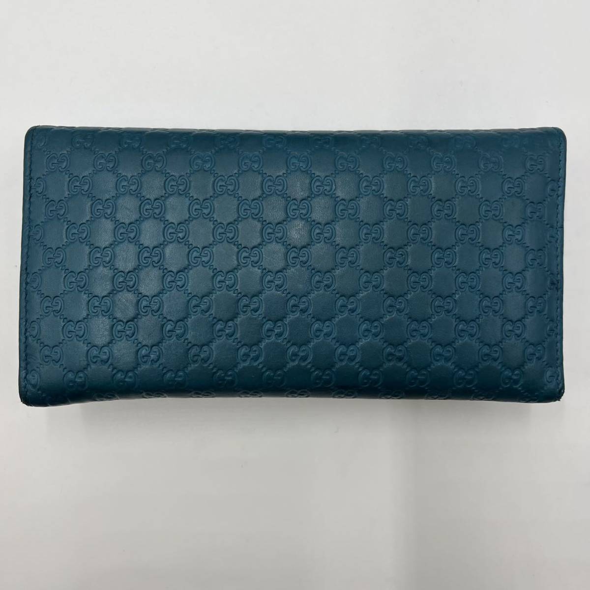 1円《箱付き・稀少カラー・美品》GUCCI グッチ 長財布 GG マイクロシマ 二つ折り財布 メンズ レディース レザー ターコイズブルー GUCCI グッチ 0 glamb [1]ほぼ新品 即決