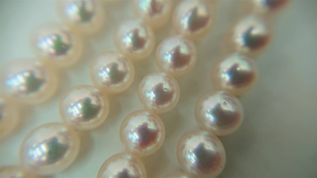 MIKIMOTO ミキモト 真珠 ネックレス WG K14刻印 4連 パールネックレス 
