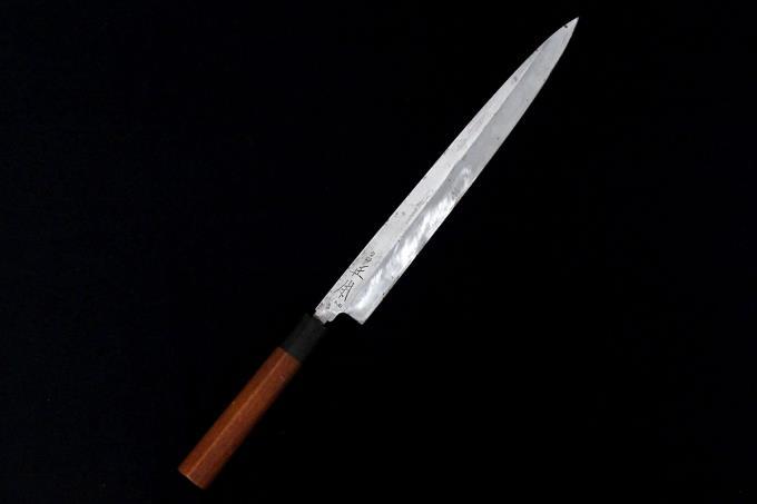 並品｜正本総本店 柳刃包丁 尺 玉青鋼 霞 水牛朴栗型柄 λA1789-2L1B
