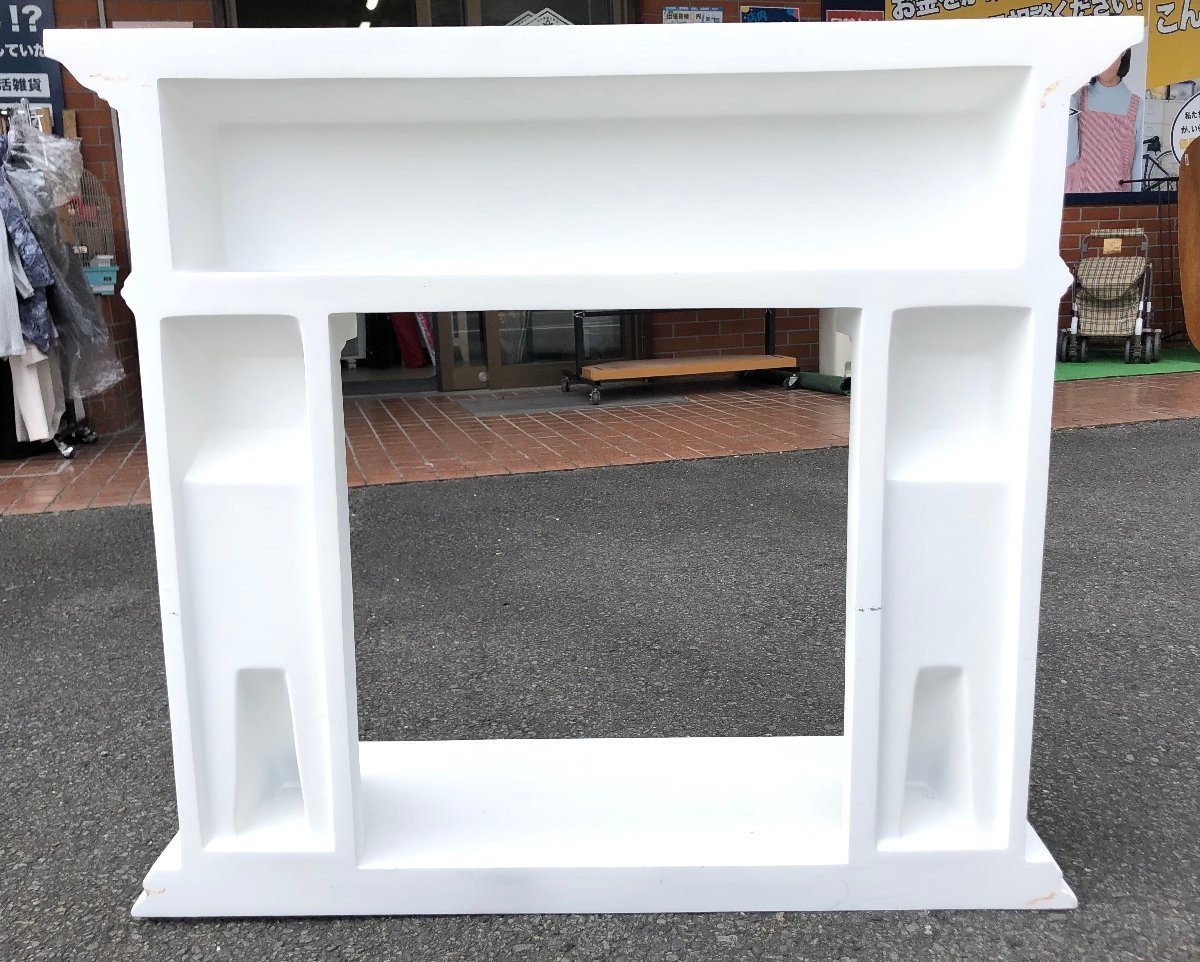 □草加店【中古】マントルピース 彫刻 暖炉 台 コンソール 飾り棚