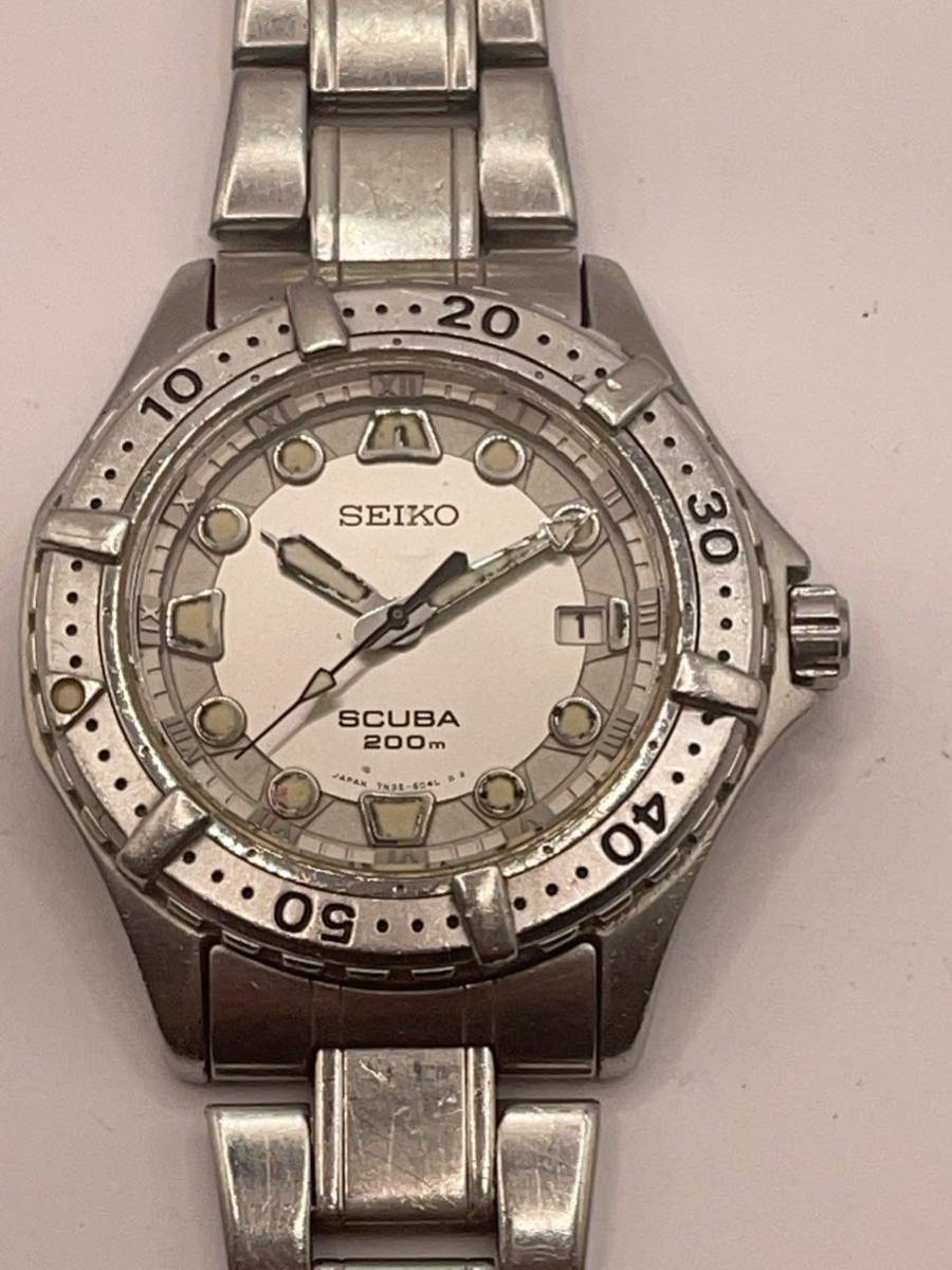 【稼働品】セイコー SCUBA スキューバ クォーツ 腕時計 7N35-6050 A189 1005 SEIKO SCUBA セイコー スキューバ 200m 7N35-6050 クォーツ