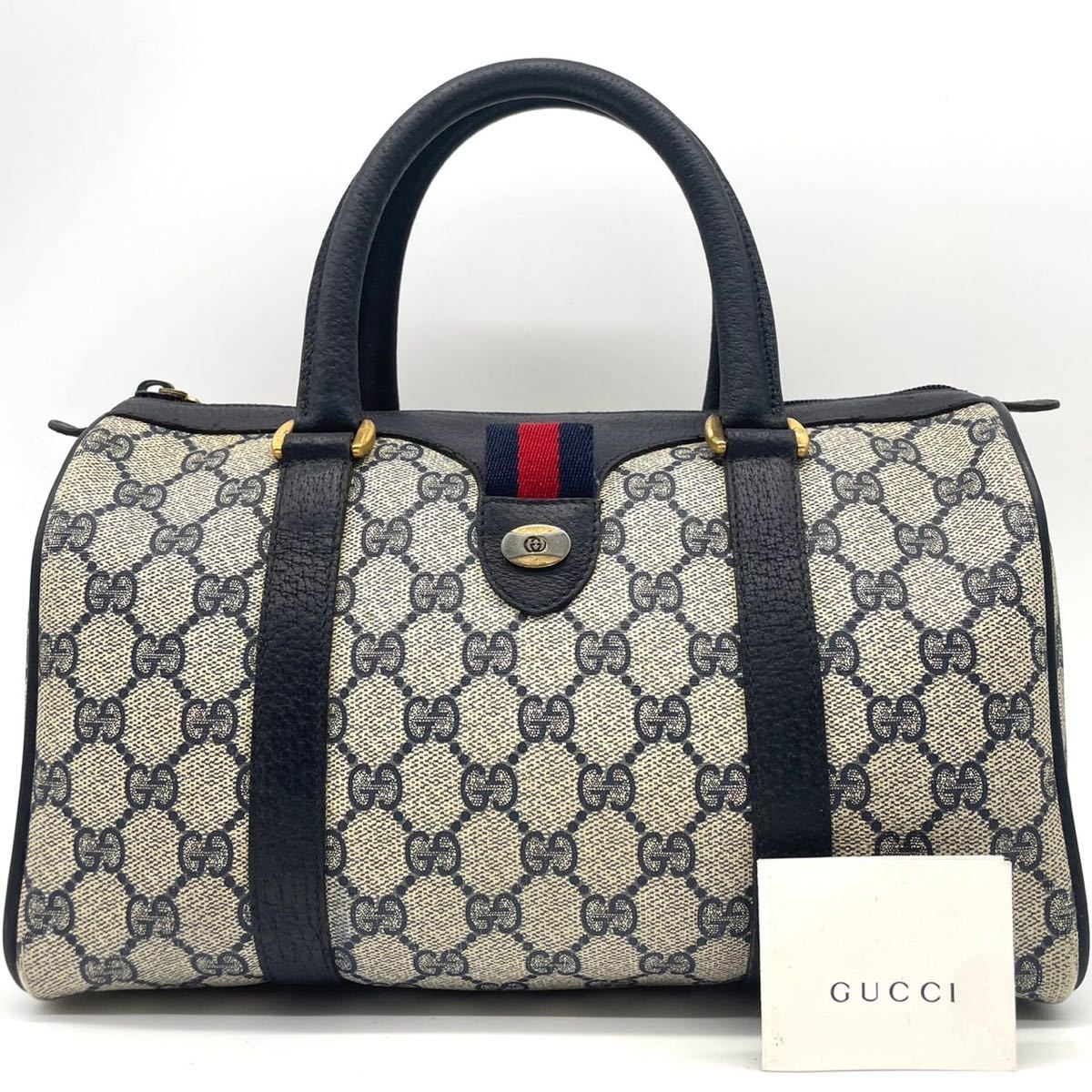 正規品，大人気 1円 GUCCI グッチ GGスプリーム ミニボストンバッグ ハンドバッグ シェリーライン インターロッキング GG柄 レザー PVC レディース(かばん、バッグ)｜売買されたオークション情報、yahooの商品情 かばん、バッグ