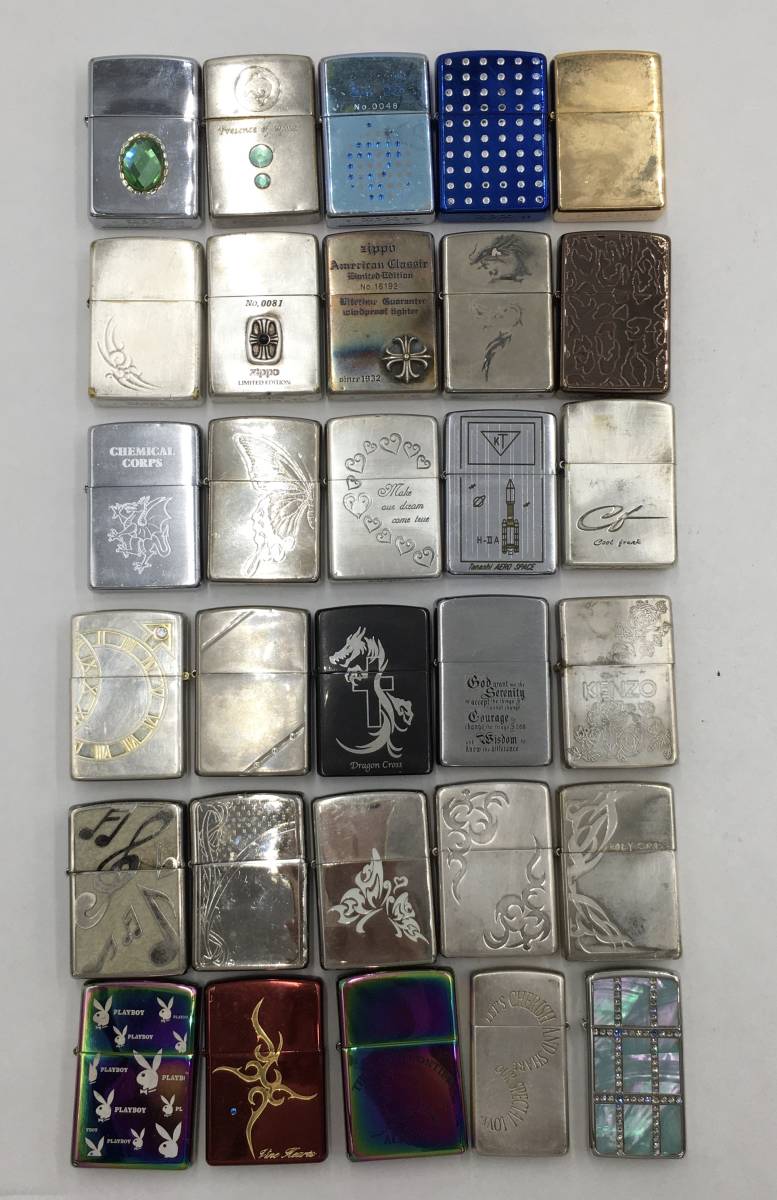  8487 1円スタート ZIPPO ジッポ まとめ売り 30点セット トライバル 音符 プレイボーイ バタフライ 龍 ハート クロス キラキラ 品(その他)｜売買されたオークション情報、yahooの商品情報をアーカ Zippo