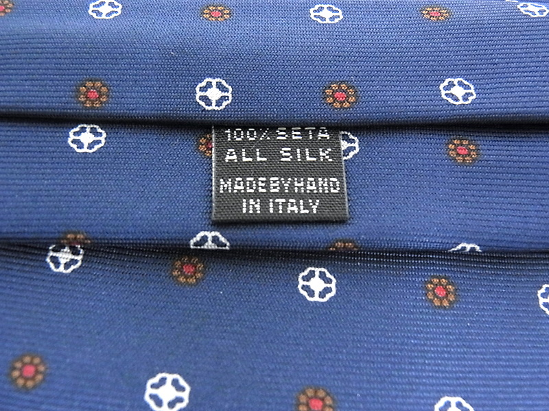 Napoli ネクタイ ライトブルー 小紋柄 美品E