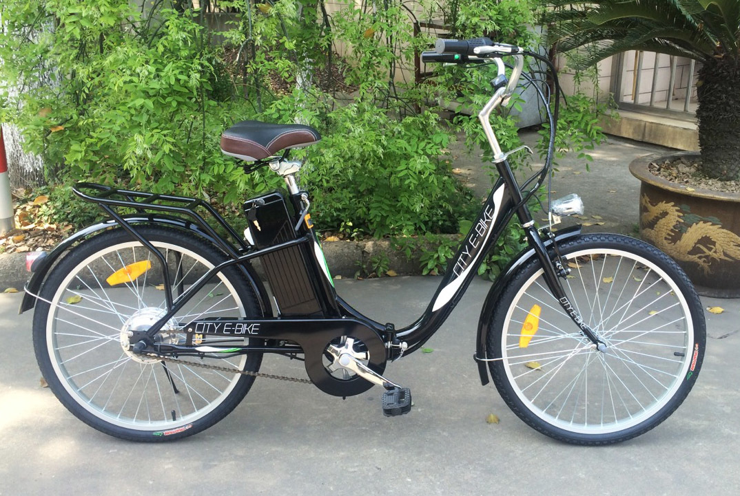 モペット版 折りたたみ型電動自転車 E-BIKE24 24インチ 黒(電動 
