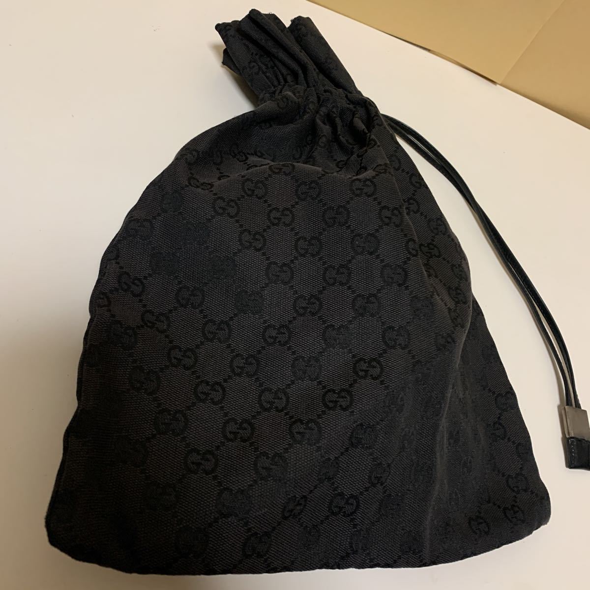 100%新品，安い GUCCI グッチ 巾着 ハンドバッグ キャンバス 黒(その他)｜売買されたオークション情報、yahooの商品情報をアーカイブ公開 - オークファン かばん、バッグ