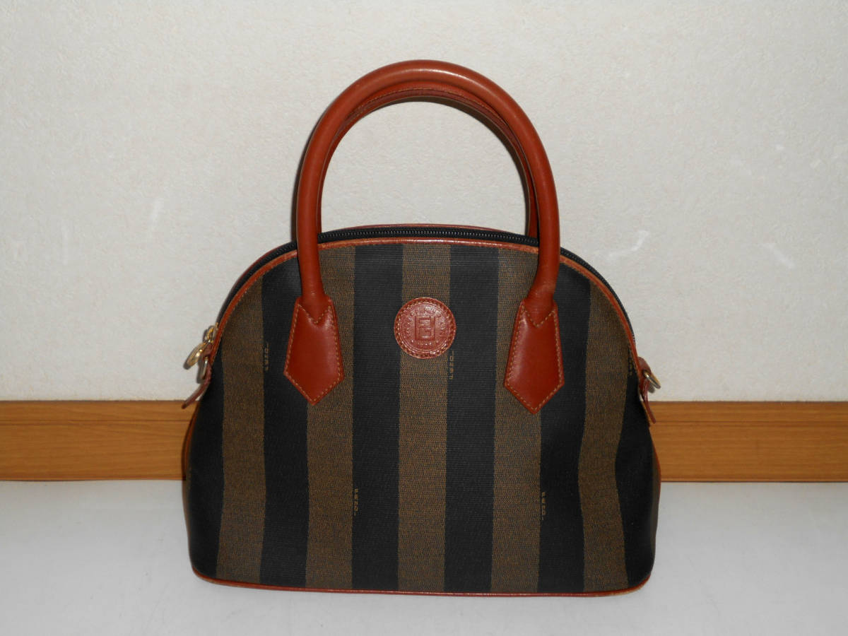 【スレ・使用感あり】FENDI ペカン ハンドバッグ 本物☆FENDI フェンディ ペカン ハンドバッグ 2WAY PVC/レザー