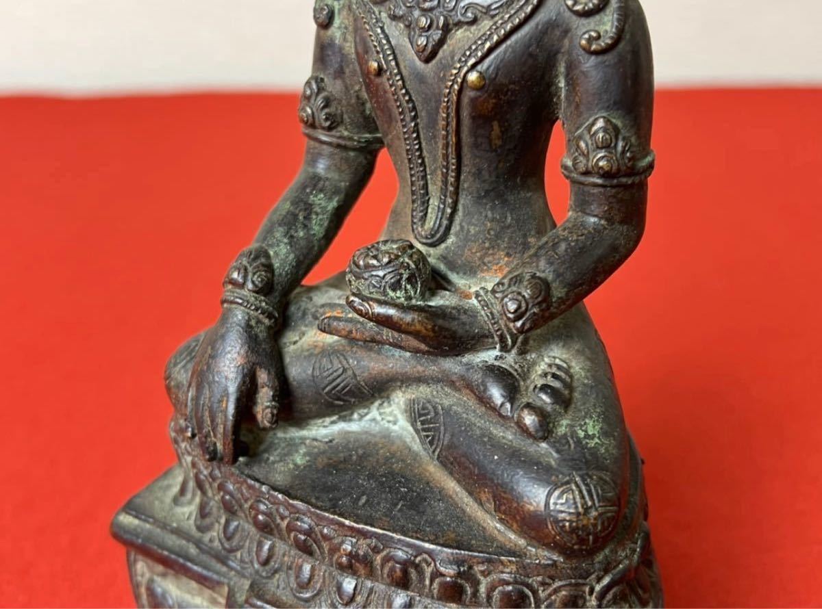 旧家蔵出品 初出買取品 中国美術 仏教美術 古銅観音菩薩座像 中国古玩