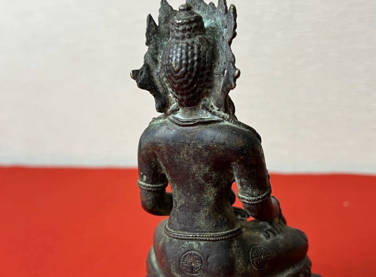 旧家蔵出品 初出買取品 中国美術 仏教美術 古銅観音菩薩座像 中国古玩