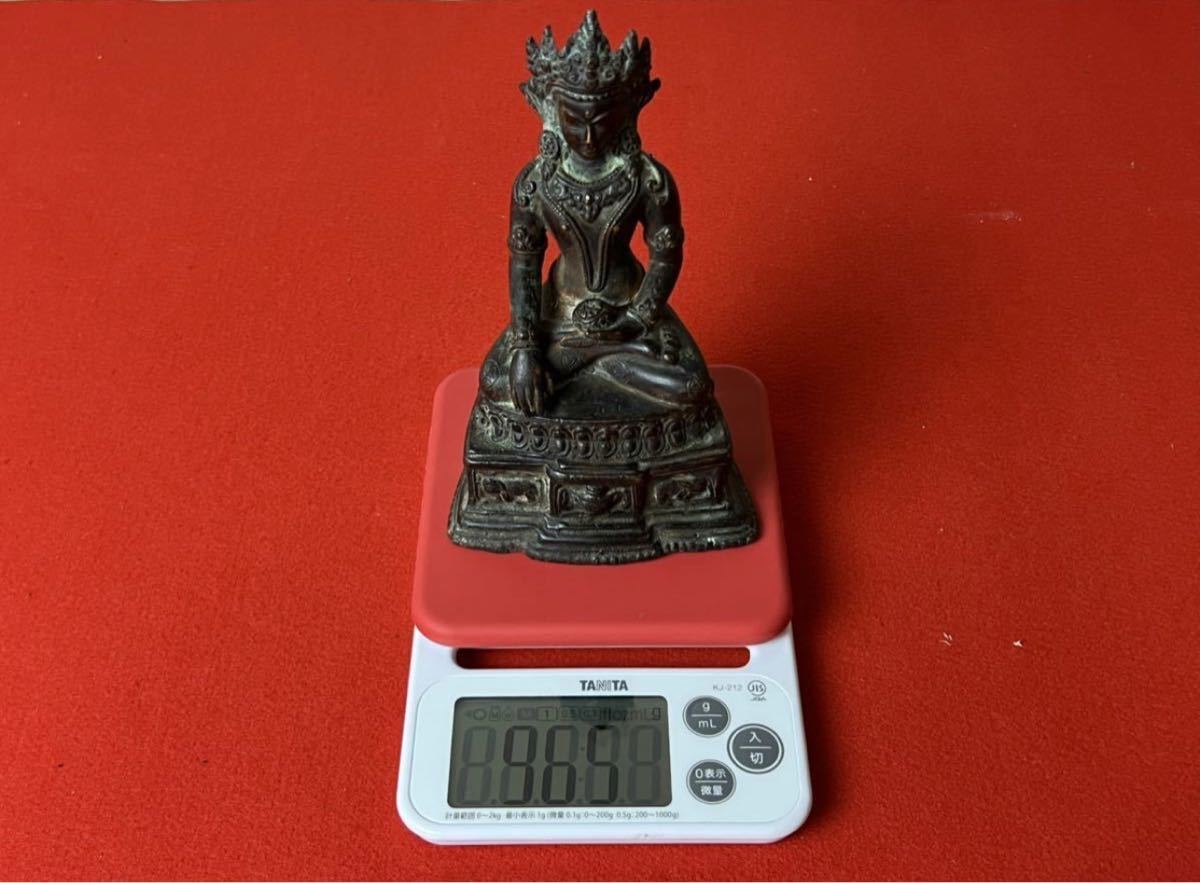 旧家蔵出品 初出買取品 中国美術 仏教美術 古銅観音菩薩座像 中国古玩