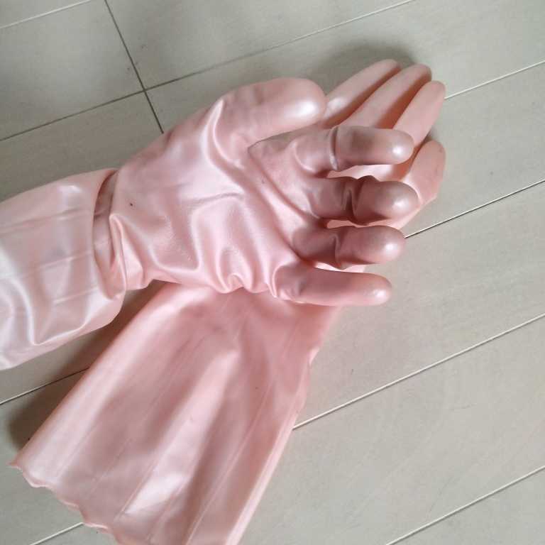 匿名配送☆即決1980円☆ゴム手袋中古2双セット USED 使用品 ビニル 