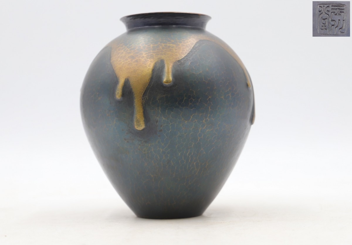 玉川堂 茶筒 鎚起銅器 茶器 茶道具 銅製 鎚目 共 玉川堂鎚起銅器茶筒