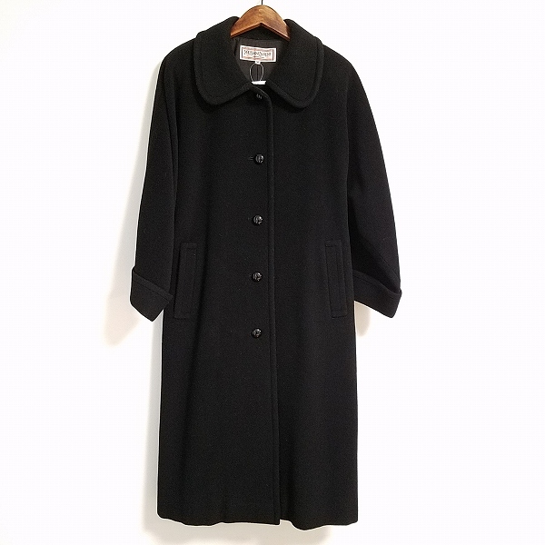 #wnc イヴ・サンローラン YVES SAINT LAURENT YSL コート M 黒 ヴィンテージ レディース [771455]