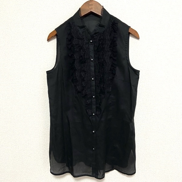 950◎ 日本製 Leilian レリアン トップス シャツ 長袖 ノーカラー V
