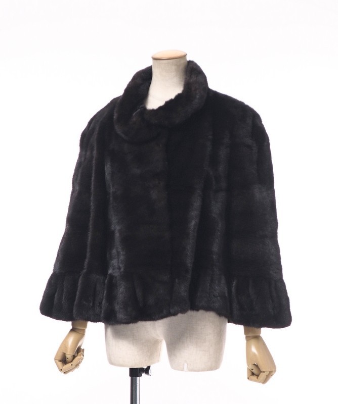 ブラックグラマ ミンク コート ロング 着丈89cm ブラック - MINK 毛皮 