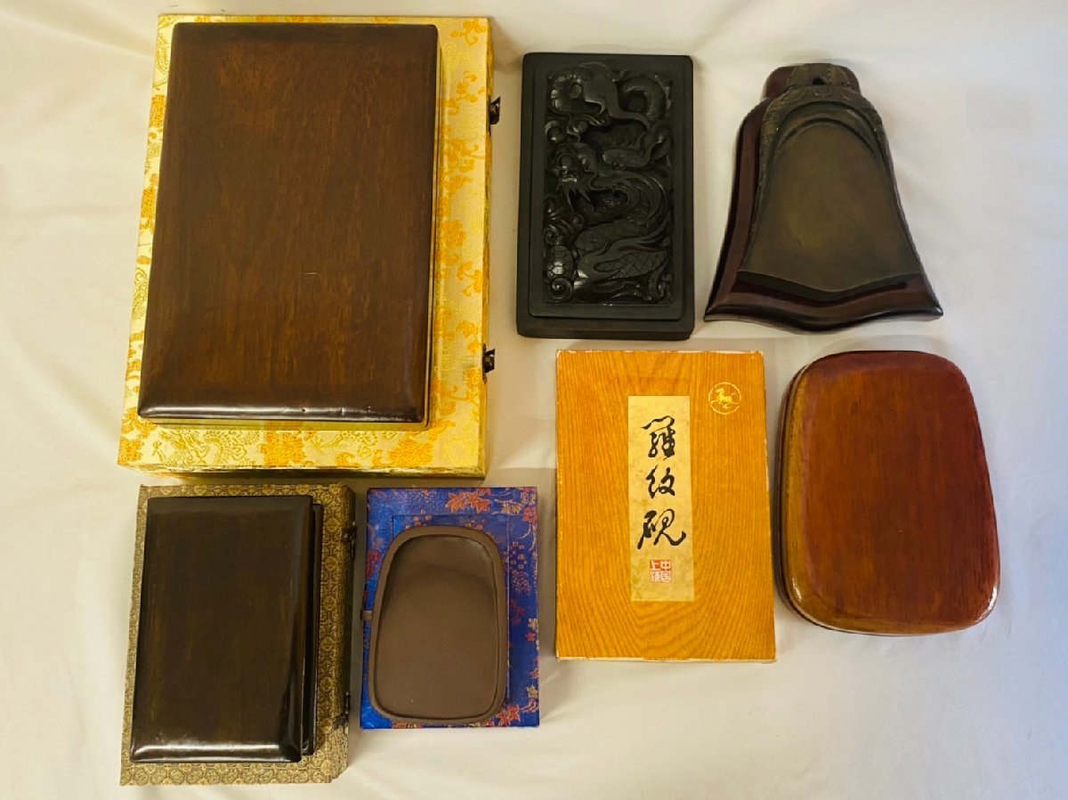 書道具 硯まとめて 7点 中国硯 古寒山寺 龍亀 書 書道 -