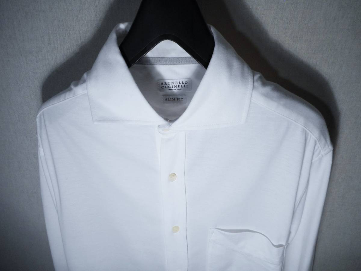 美品★『ブルネロクチネリ』【柔らか生地＆グレーステッチ装飾】デザイナーズホワイトシャツ ブルネロクチネリ ブルネロクチネリ（素材（生地・毛糸）カシミヤ BRUNELLO Sun｜「ブルネロ ◇37万BRUNELLO ブルネロクチネリ☆世界最高品質極細カシミヤストール