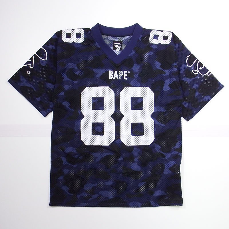極美品 A BATHING APE ゲームシャツ ネイビー迷彩 M エイプ(Mサイズ