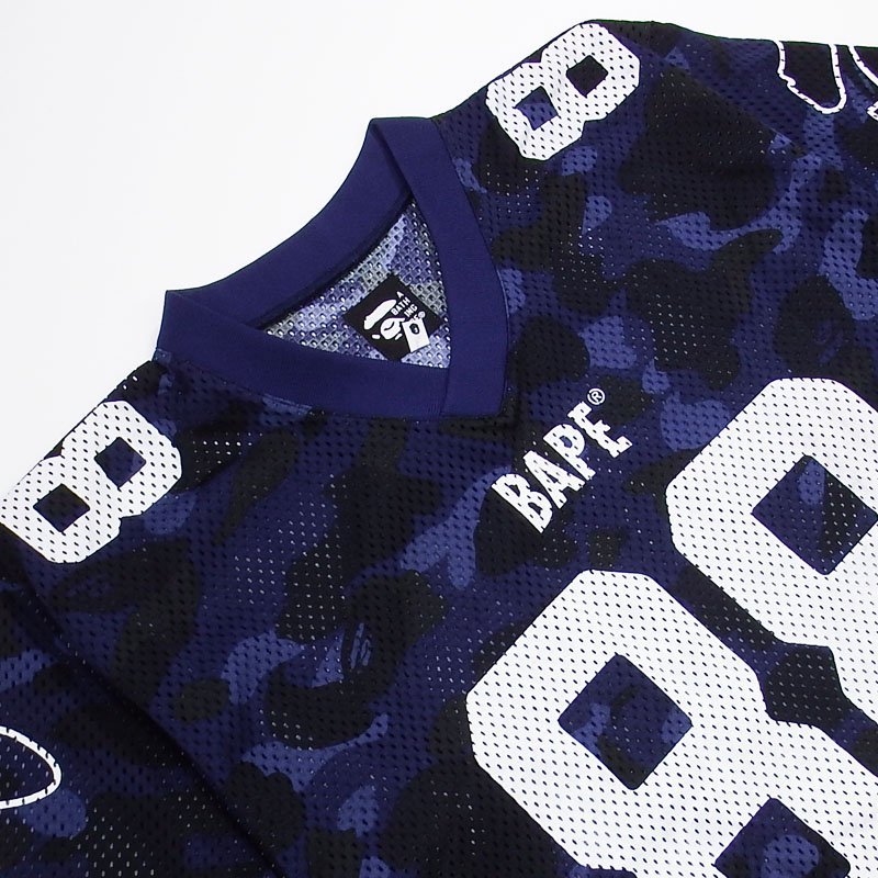 極美品 A BATHING APE ゲームシャツ ネイビー迷彩 M エイプ(Mサイズ