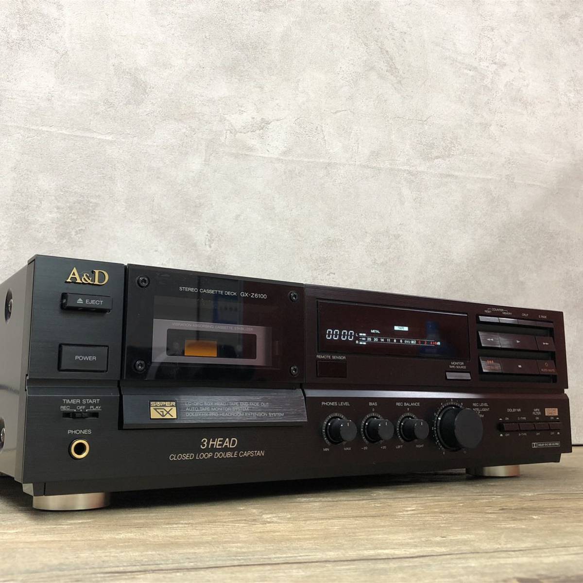 AKAI A&D GX-Z6100 カセットデッキ 通電OK 赤井 アカイ 音響機器