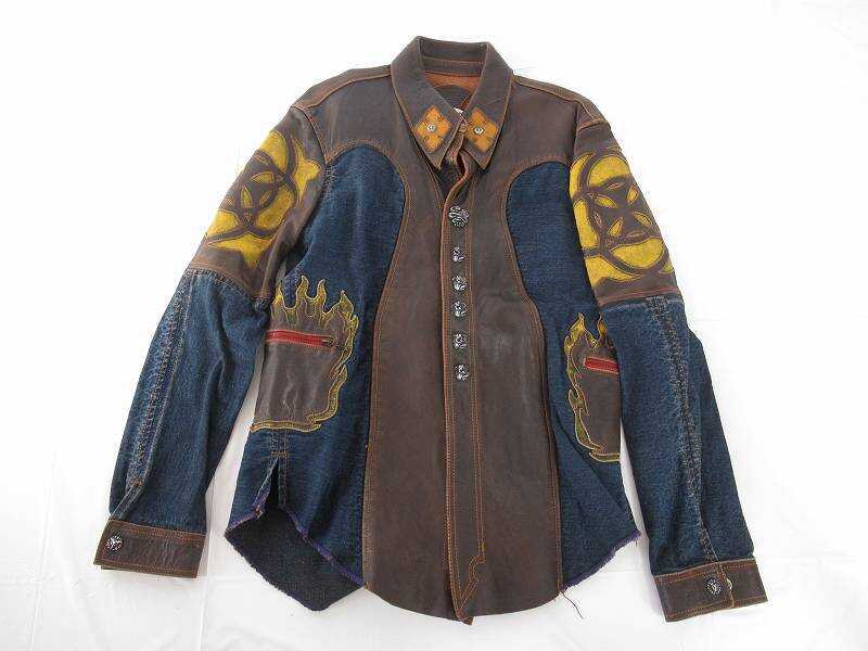 ◇ SKKIN U.S.A デニム×レザー メンズ ジャケット L BV317 SKKIN USA ◇ 90年代レザー×デニムシャツジャケット レザーの値段と価格推移は？｜27件の売買データからSKKIN Gem