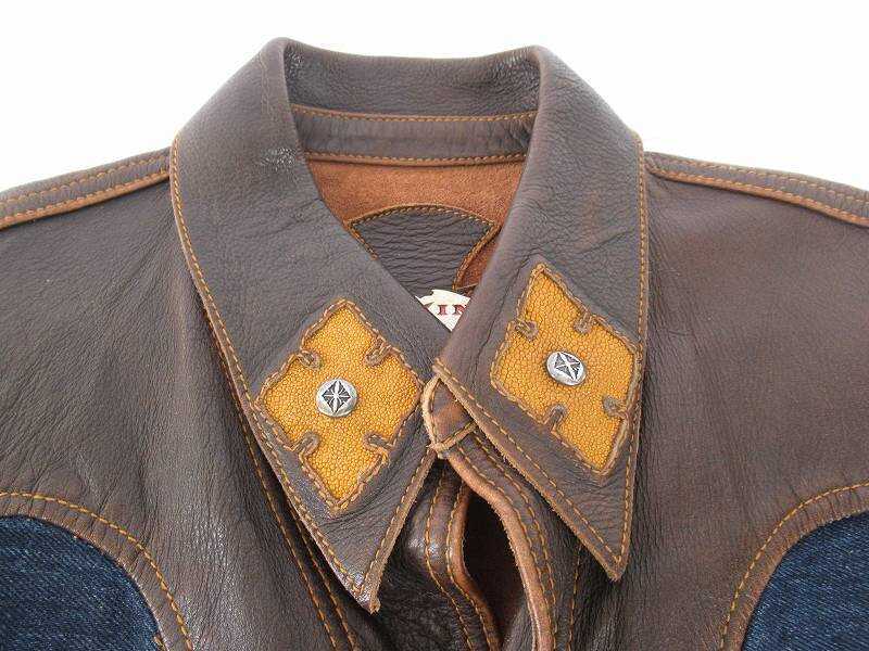 ◇ SKKIN U.S.A デニム×レザー メンズ ジャケット L BV317 SKKIN USA ◇ 90年代レザー×デニムシャツジャケット レザーの値段と価格推移は？｜27件の売買データからSKKIN Gem