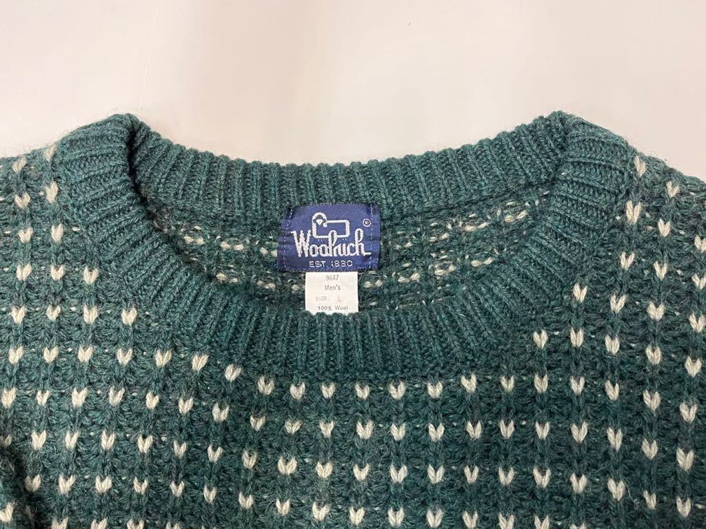 人気グリーン 80s 80年代 WOOLRICH ウールリッチ バーズアイ柄 ウール