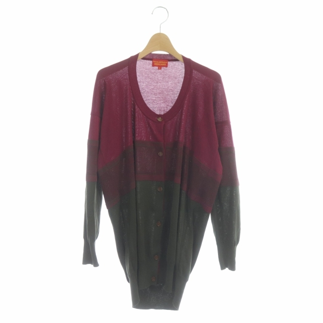 ヴィヴィアンウエストウッドレッドレーベル Vivienne Westwood RED LABEL カーディガン ニット オーブ刺繍 長袖 2 ボルドー カーキ
