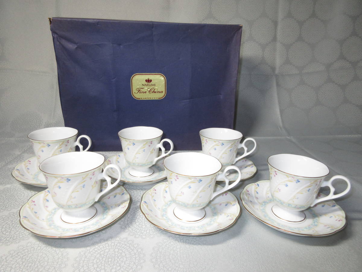 ナルミ NARUMI 鳴海製陶 Fine china カップ＆ソーサー 6客セット／未使用品