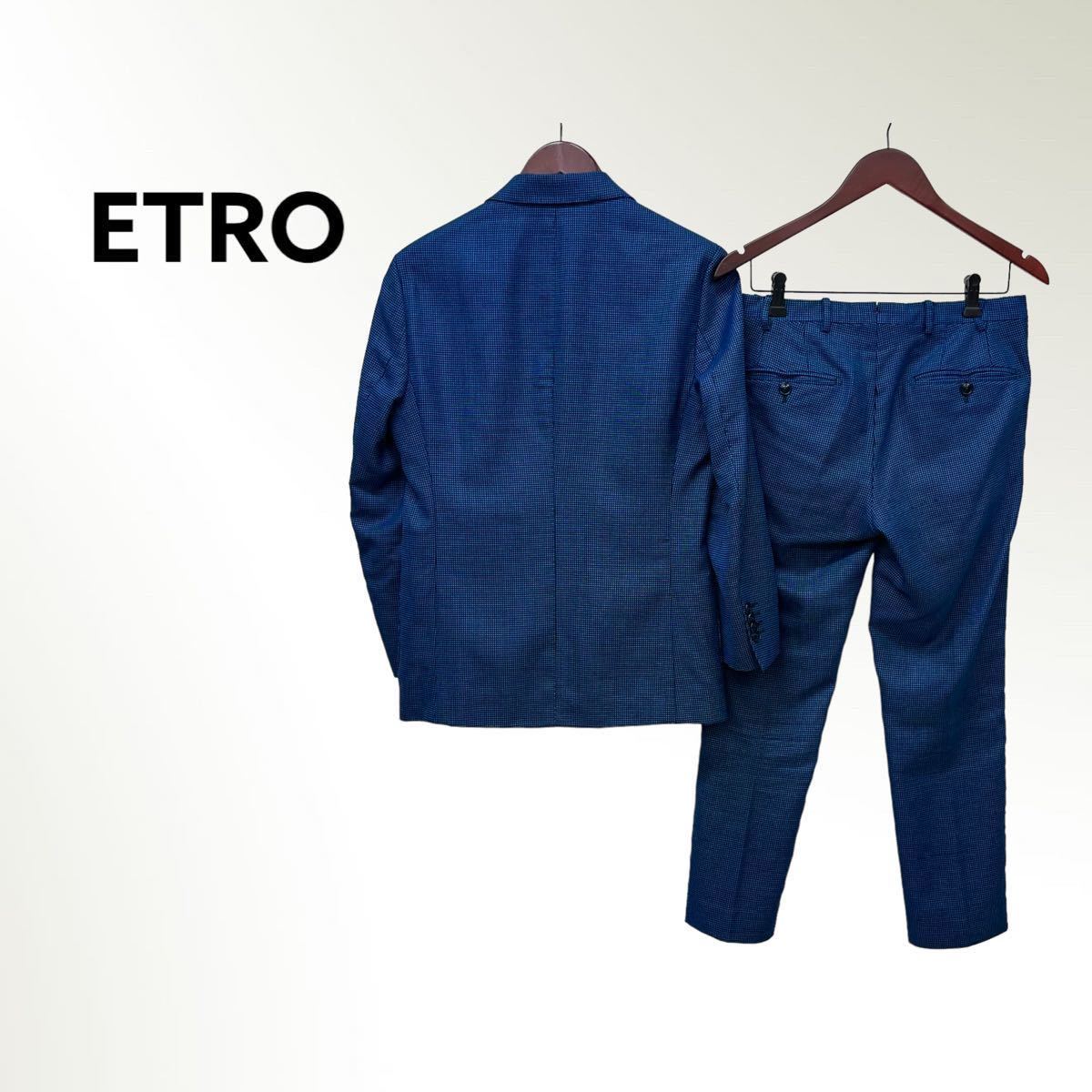 定価約30万 ETRO エトロ ウール マイクロチェック柄 裏地ペイズリー 