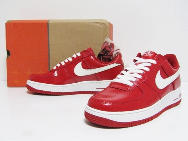 04年製 2004 VTG NIKE AIR FORCE 1 LOW SHEED VARSITY RED PATENT OG 