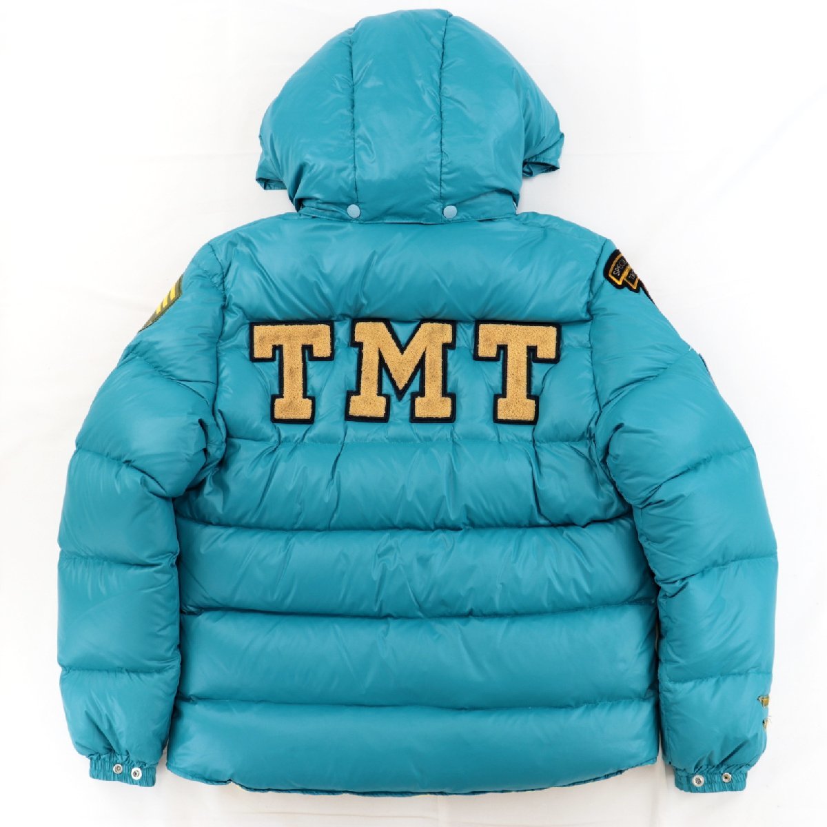 美品 TMT ティーエムティー ワッペン ダウンジャケット メンズ 水色 M 