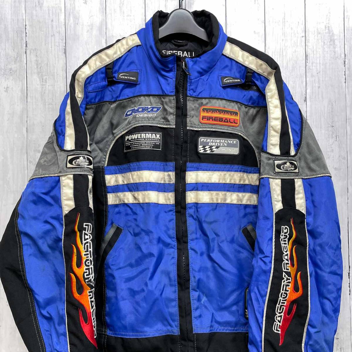 訳あり バイクジャケット ライダースジャケット FIREBALL CHOKO 古着 